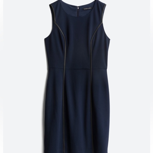 41 Hawthorn Reina Faux Leather Detail Knit Dress Size Large - Picture 1 of 6